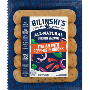 Bilinski's All Natural Italian Style Chicken Sausage with Peppers and Onions